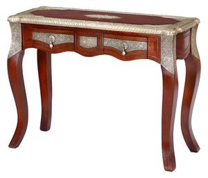 Odkládací stolek z palisandrového dřeva, mosazné kování, 99x41x76cm