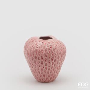 EDG Keramická váza ve tvaru jahody, růžová, 21 cm