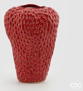 EDG Keramická váza ve tvaru jahody, korálově červená, 37 cm