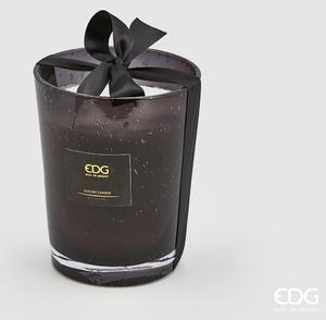 EDG Vonná svíčka černá ve skle se stužkou, výška 16 cm - vůně šampaňského