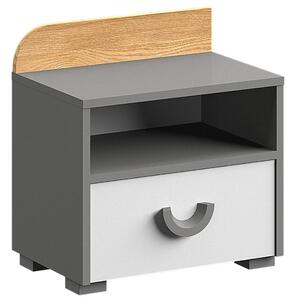 CARINI | noční stolek CA12 | 45 cm | UNI provedení | grafit/bílá/dub nash