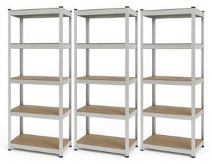IQ Garden 3 x policový regál 180 x 60 x 40 - pozinkovaný - 5 polic 319905