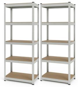 IQ Garden 2 x policový regál 180 x 60 x 40 - pozinkovaný - 5 polic 319904
