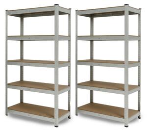 IQ Garden 2 x policový regál 180 x 80 x 40 - pozinkovaný - 5 polic 319902