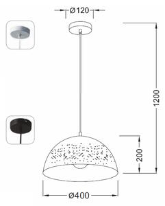 ACA DECOR Závěsné svítidlo PLANETARIO max. 60W/E27/230V/IP20, černé