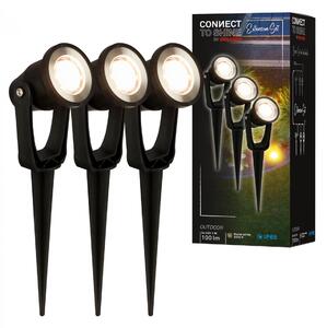 BRILONER CONNECT TO SHINE prodlužovací sada Lilis sada 3ks LED zahradních bodových svítidel, IP65 3919035