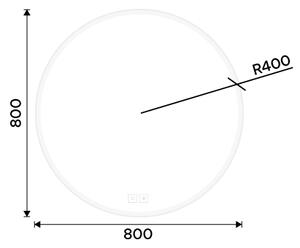 Nimco bílé kulaté zrcadlo do koupelny 80 cm s osvětlením ZPB 28002RVX-05