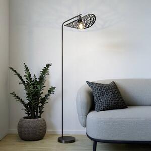 EGLO Stojací lampa SWABY, bronzová, výška 160 cm, kov, E27, Bronz / starožitná mosaz, Obývací pokoj / jídelna, kov