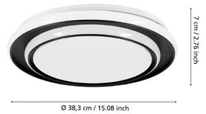 EGLO LED stropní svítidlo MOSCHETTA, černé, Ø 40 cm,, Černá, Obývací pokoj / jídelna, kov