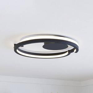 EGLO LED stropní svítidlo MEZZOMONTE, černé, Ø 48 cm,, stmívatelný, Černá, Obývací pokoj / jídelna, kov