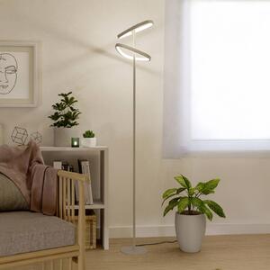 EGLO LED stojací lampa LEPORANO, béžová, výška 160 cm, 2ramenná,, stmívatelný, Krémová / jantar, Obývací pokoj / jídelna, kov