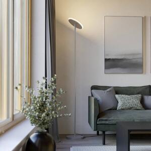 EGLO LED stojací lampa PIAGNOLO, stříbrná, výška 168 cm,, stmívatelný, Hliník / šedá / zinek, Obývací pokoj / jídelna, kov