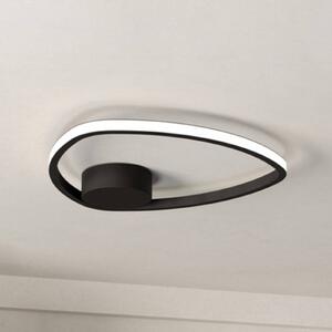EGLO LED stropní svítidlo MOSCHELLA, černé, Ø 38 cm,, Černá, Obývací pokoj / jídelna, kov