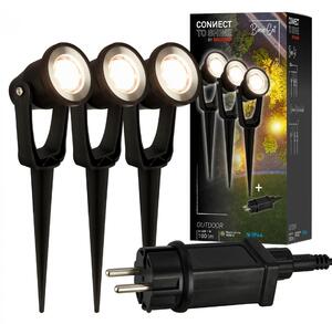BRILONER Startovací sada Lillis – CONNECT TO SHINE, 3ks bodových svítidely, IP65, černá 3918035