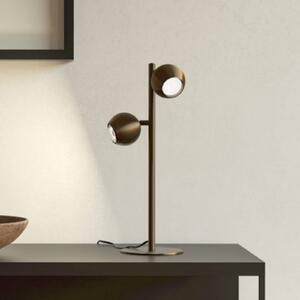 EGLO Stolní lampa BIMEDA 1, bronzová, výška 45 cm, 2ramenná, Bronz / starožitná mosaz, Obývací pokoj / jídelna, kov, Koule