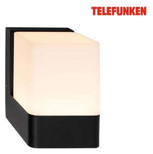 BRILONER TELEFUNKEN LED venkovní nástěnné svítidlo, ochrana proti stříkající vodě, kostka, teplá bílá, černá 322105TF