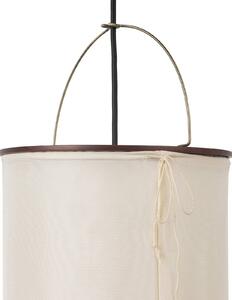 GUBI Nástěnné světlo Gubi Silk Lantern, bílé/černé, se zástrčkou, E27, Krémová / jantar, Obývací pokoj / jídelna, Textil / tkanina / hedvábí, Design