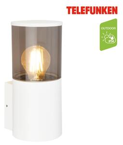BRILONER TELEFUNKEN venkovní nástěnné svítidlo, voděodolné a prachotěsné, kouřové sklo, E27 patice, bílé 322206TF
