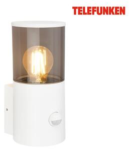 BRILONER TELEFUNKEN venkovní nástěnné svítidlo, pohybové čidlo, ochrana proti stříkající vodě, kouřové sklo, bílé 322306TF
