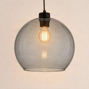 TK Lighting Závěsné světlo Cubus, kouřově šedé, sklo, Ø 30 cm, E27, stmívatelný, Černá, Obývací pokoj / jídelna, Sklo, Moderní, Koule