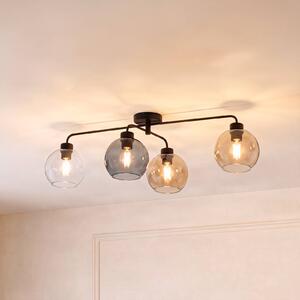 TK Lighting Stropní světlo Cubus čtyřramenné čiré/jantarové/šedé, stmívatelný, Čirá / transparetní, Obývací pokoj / jídelna, Sklo, Moderní