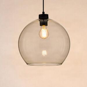 TK Lighting Závěsné světlo Cubus, jantarová barva, sklo, Ø 30 cm, E27, stmívatelný, Krémová / jantar, Obývací pokoj / jídelna, Sklo, Moderní, Koule