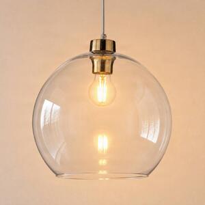 TK Lighting Závěsné světlo Cubus, transparentní, sklo, Ø 30 cm, E27, stmívatelný, Čirá / transparetní, Obývací pokoj / jídelna, Sklo, Moderní, Koule
