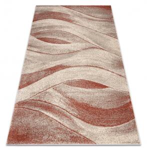 Makro Abra Kusový koberec FUSION 1617 Vlnky Moderní Abstraktní krémový terakota hnědý Rozměr: 80x150 cm