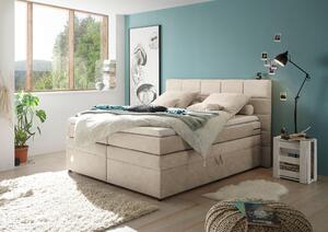 POSTEL BOXSPRING, 180/200 cm, pískové barvy MID.YOU - Postele s úložným prostorem, Online Only