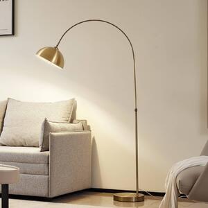 Lindby Stojanová lampa Lennart, starožitný mosaz, kov 183 cm, Bronz / starožitná mosaz, Obývací pokoj / jídelna, kov, Moderní