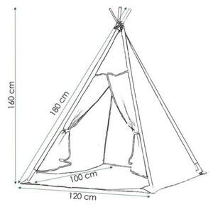 Teepee stan pro děti SPRINGOS Bílo-modrý s puntíky