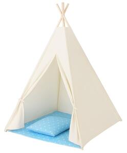 Teepee stan pro děti SPRINGOS Bílo-modrý s puntíky