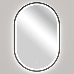 Cerano - koupelnovÃ© led zrcadlo salvo, kovovÃ½ rÃ¡m - ÄernÃ¡ matnÃ¡ - 55x100 cm