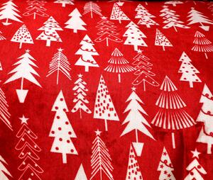 Povlečení mikroplyš CHRISTMAS TREES červené Rozměr povlečení: 70 x 90 cm | 140 x 200 cm
