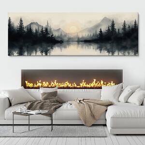 Obraz na plátně - Jehličnatý les v mokřadech FeelHappy.cz Velikost obrazu: 120 x 40 cm