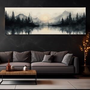 Obraz na plátně - Jehličnatý les v mokřadech FeelHappy.cz Velikost obrazu: 90 x 30 cm