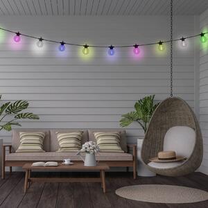 Näve LED solární světelná řetěz CADENA, RGB, černá, 10-flg., 10 m, stmívatelný, Černá, Plast, Young lifestyle