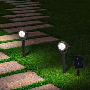 Näve LED solární zemní bodové svítidlo NOMI, černé, sada 6 ks, IP44, Černá, Plast, Moderní