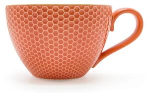 Hrnek Grey floral, 330 ml – keramika, reliéfní povrch a květinový motiv