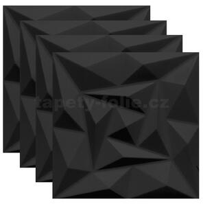 Obkladové panely 3D PVC D175-2, cena za kus, rozměr 500 x 500 mm, Quarz černý , IMPOL TRADE