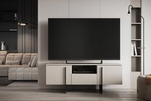 TV stolek Larena 150 cm s výklenkem - kašmírová / černé nožky