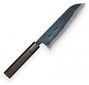 KIYA nůž Kamagata / Santoku 170 mm - Suminagashi Kurouchi Damascus 11 layers
