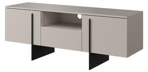 TV stolek Larena 150 cm s výklenkem - kašmírová / černé nožky