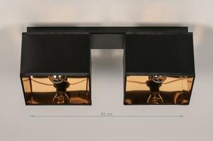 Stropní designové černé svítidlo Anders Black and Gold II (LMD)