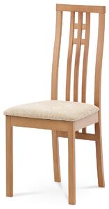 Jídelní židle BC-2482 BUK3 masiv buk, barva buk, látka krémová, VÝPRODEJ