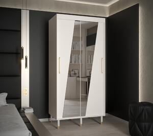 Šatní skříň Abi Calipso Rho Barva korpusu: Bílá, Rozměry: 100 cm, Dveře: Bílá + zrcadlo