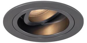 Sada 6 moderních zapuštěných bodových svítidel Gunmetal GU10 50mm kulatá naklápěcí - Chuck