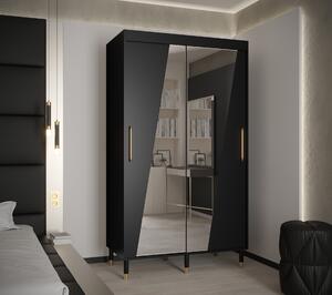 Šatní skříň Abi Calipso Rho Barva korpusu: Černá, Rozměry: 200 cm, Dveře: Černá + zrcadlo