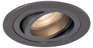 Moderní zapuštěné bodové svítidlo antracitově šedé GU10 50 mm kulaté otočné - Rondoo