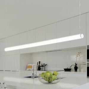 TECNICO by Sforzin Závěsné svítidlo Pirgos LED, délka 200 cm, stmívatelné, bílé, stmívatelný, Bílá / opál, Obývací pokoj / jídelna, Plast, Moderní